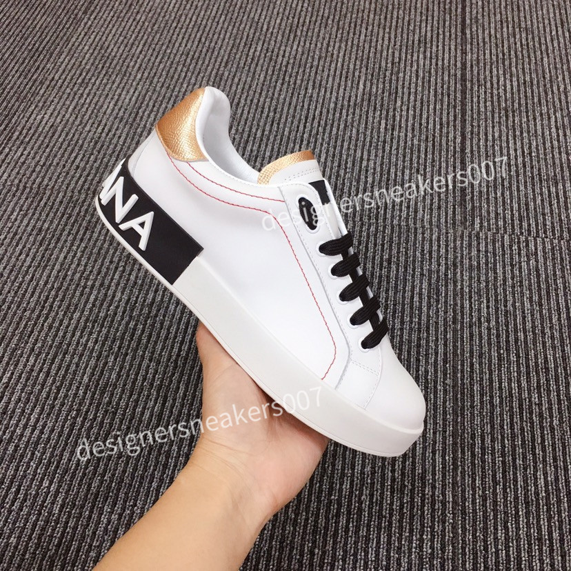 

the new Man Shoes Fashion Women Shoes Men's Leather Lace Up Platform Oversized Sole Sneakers White Black Casual Shoes hc200702, 02