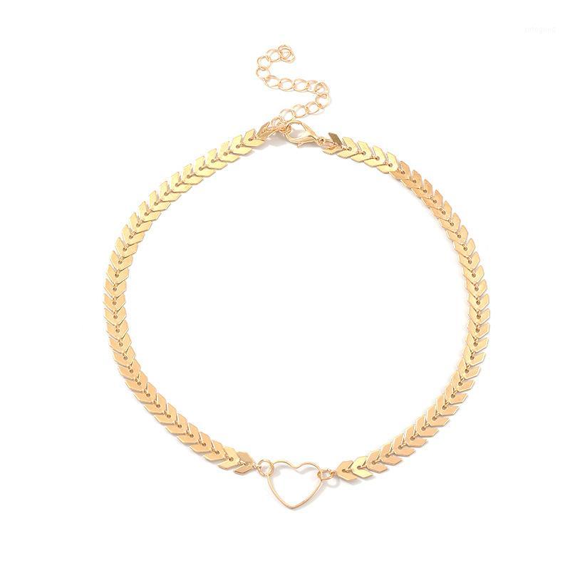 

Chokers Alloy Heart Fashion Fish Scale Choker Necklace For Women Jewelry Collares Friend Chain Accessories Aesthetics Suspension XL101541