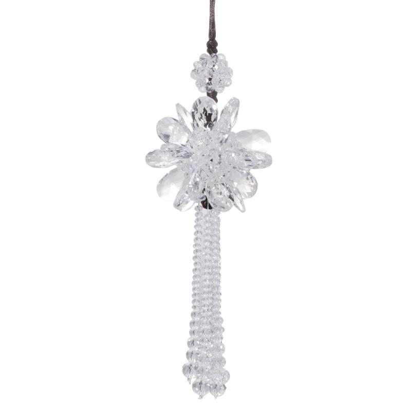 

Crystal Flower Car Hanging Ornament Car Pendant Charm Accessories Hanging Decoration (Purple
