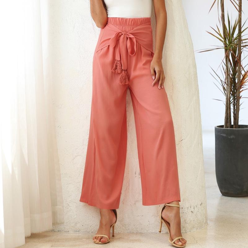 

Fashion Women High Waist Loose Wide Leg Pants 2020 Summer Office Band Solid Culottes Palazzo Trousers Female Plus Size 2xl #31, Black