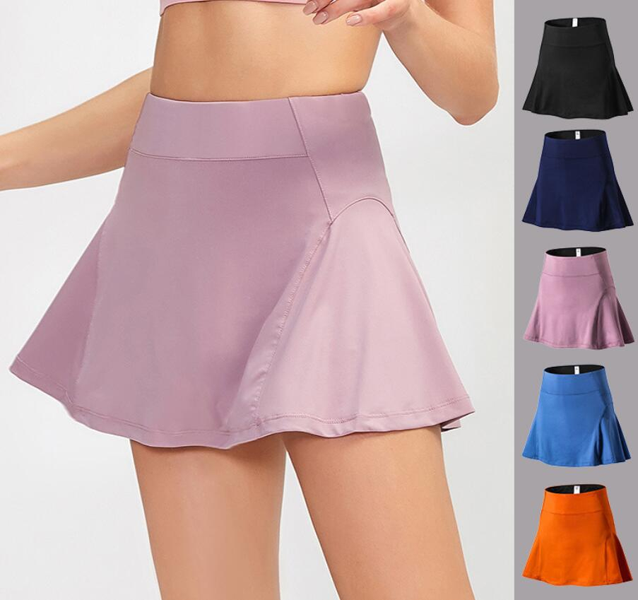 

Gym Clothes Women Sports Quick Drying Yoga Tennis Dance Training Skirt Anti Light Fitness Running Lined Short Skirts Pants, 2074 black