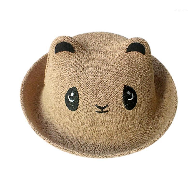 

New Fashion Baby Boy Girl Cartoon Panda Hat Newest Boys Girls Cute Straw Hat 1-3TA1