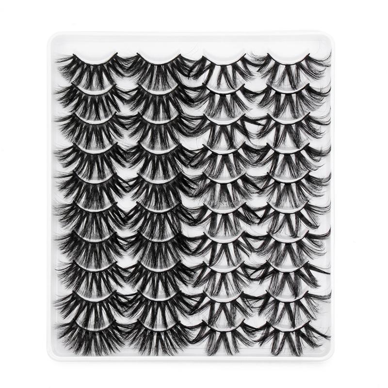 

20 Pairs 20mm Faux Mink False Eeyelashes Dramatic Long Wispy Fluffy Eyelashes Extension Handmade Eyelashes Eye Makeup Tools