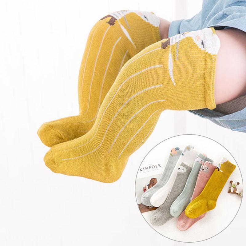 

Summer Baby Socks For Newborn Cartoon Animals Print Baby Girls Boys Socks Knee High Infant Soft Cotton calcetines1, Yellow