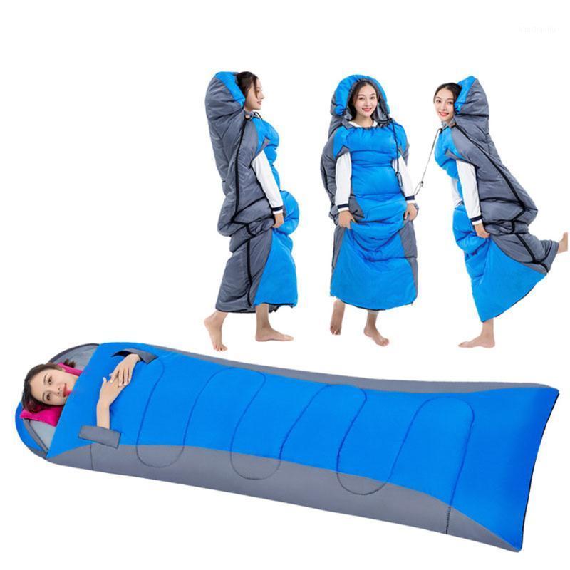 

Camping Warm Sleeping Bag Hiking Outdoor Walking Warmer Sleep Bags Patchwork Easy Take Rest Bag Outside Autumn Winter Sleep Bags1