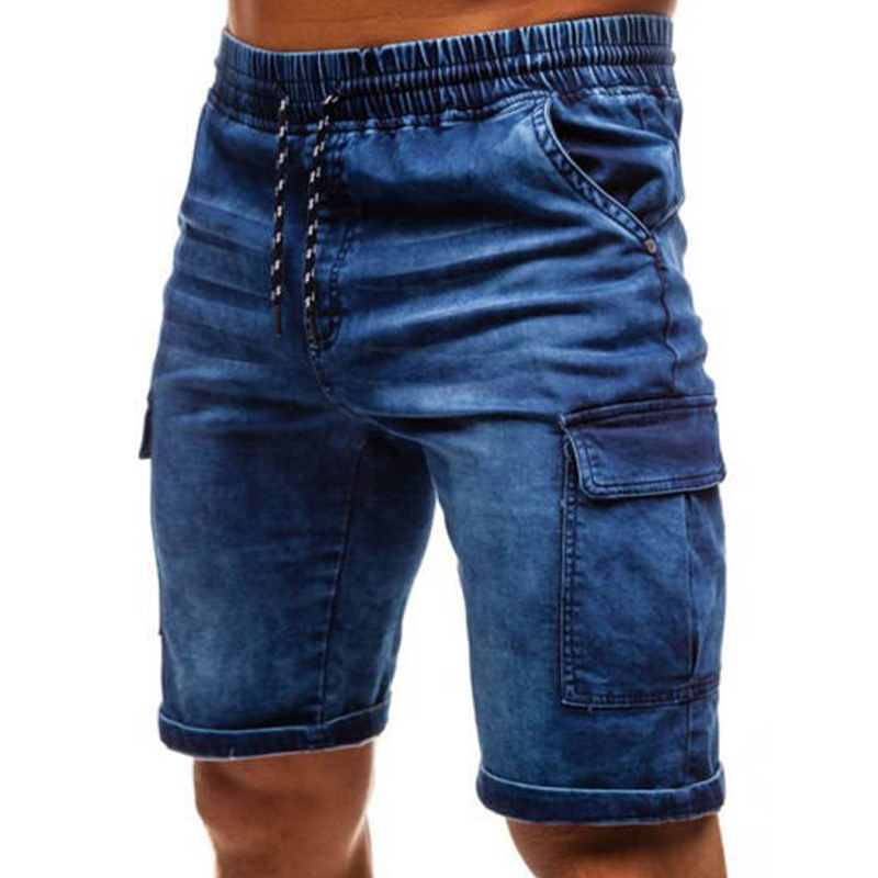 

2020 Will Men's Be Filled with Casual Shorts, Elasticity Thin Blue Biker Shorts Denim Short Male Shorts. Lsqb, 913 light blue