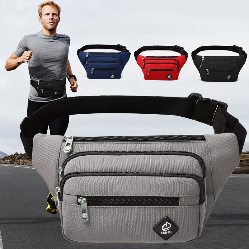Sports de plein air multi-fonction sac de téléphone portable hommes et femmes décrochage grande capacité collection argent toile taille sac perso