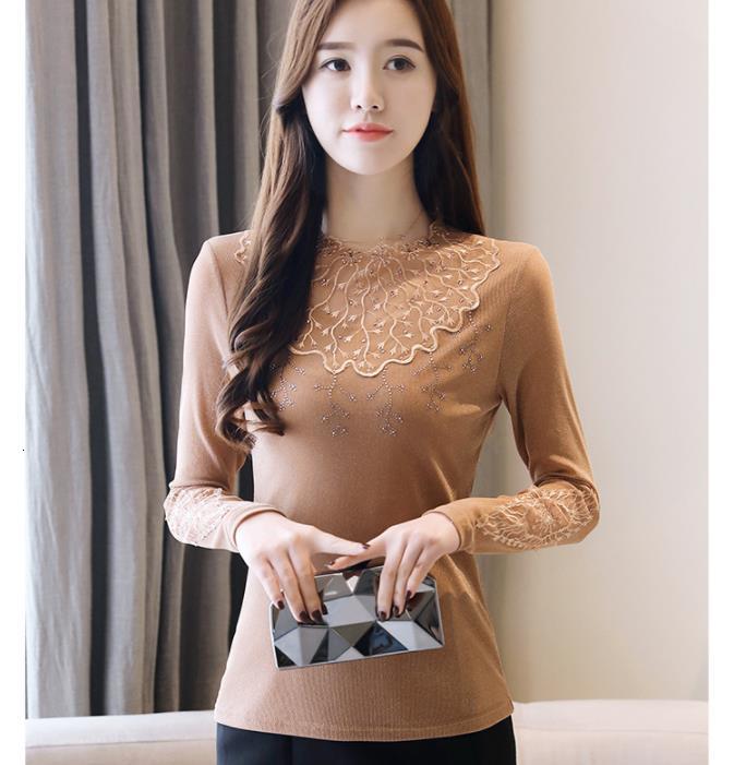 

Autumn Winter New T-shirt Knitted Long-sleeved Slim Women Addition to Hfns, Blue