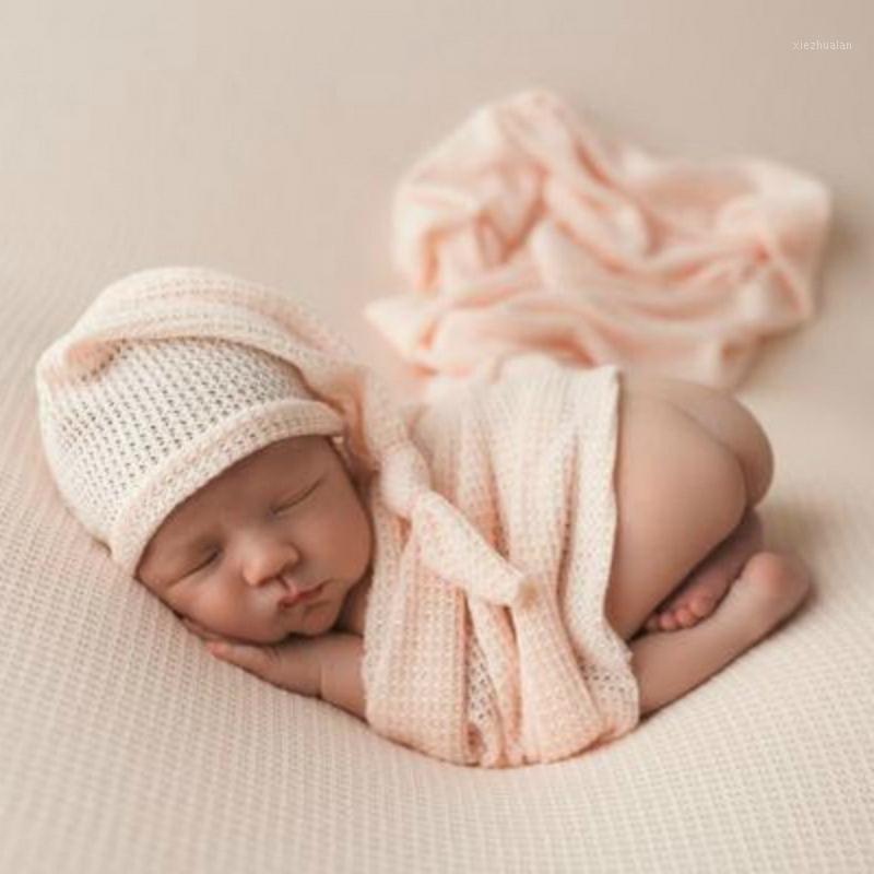 

DHL 50setNewborn Photography Prop Infant Multi-colors Sleepy Knit Sleepy Cap+Knit Wrap Set Studio photo shoot Accessories1, Pink