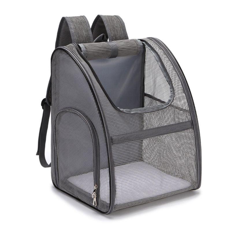

Pet Dog Carrier Backpack Mesh Ventilation Bag Pouch with Breathable Windows, Gray