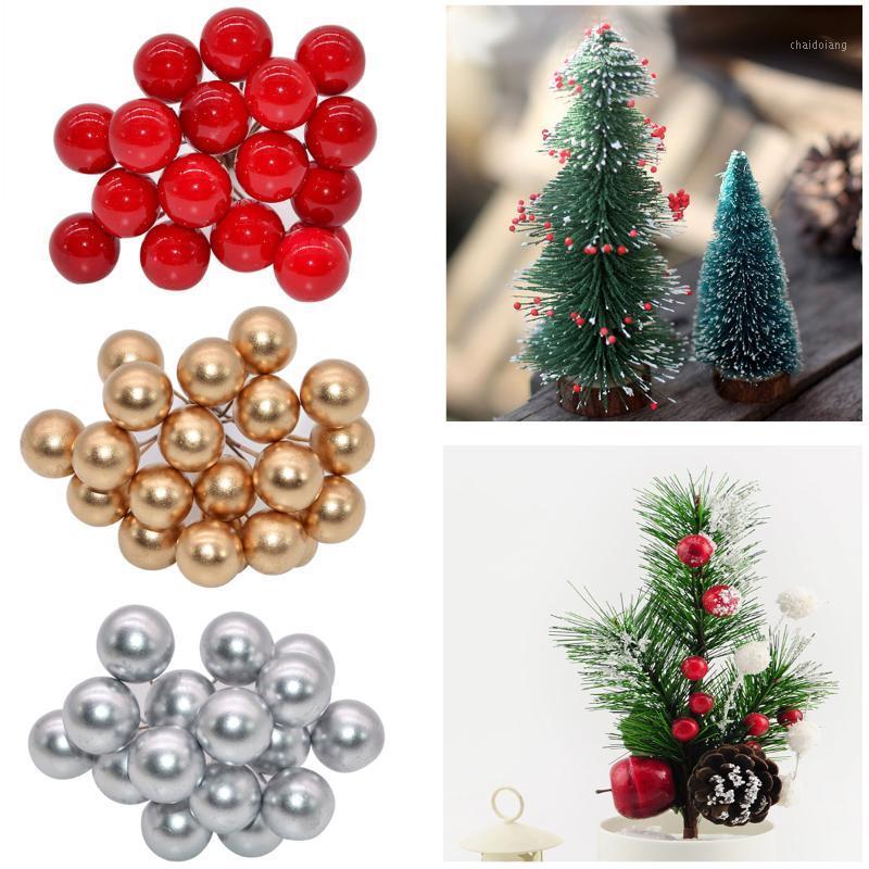 

50Pcs/lot Mini Artificial Flower Fruit Stamens Cherry Christmas Plastic Pearl Berries for Wedding DIY Gift Box Decorated Wreaths1