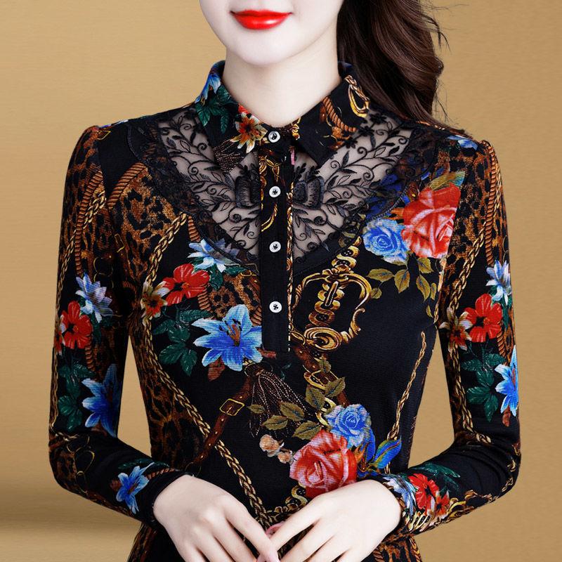 

Plus velvet bottoming shirt 2020 autumn and winter new shirt collar plus velvet warm t-shirt top bottoming thick, Black