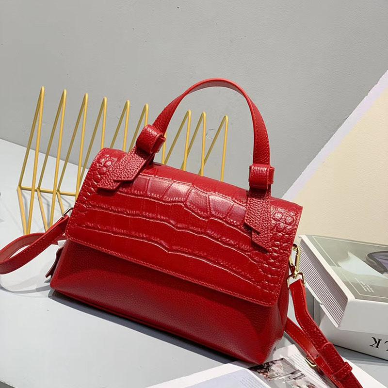 

2021 New Luxury Handbags Genuine Leather Bag Fashion Women's handbag Real Cowhide Leather Women's bag Fashion Tote, Black