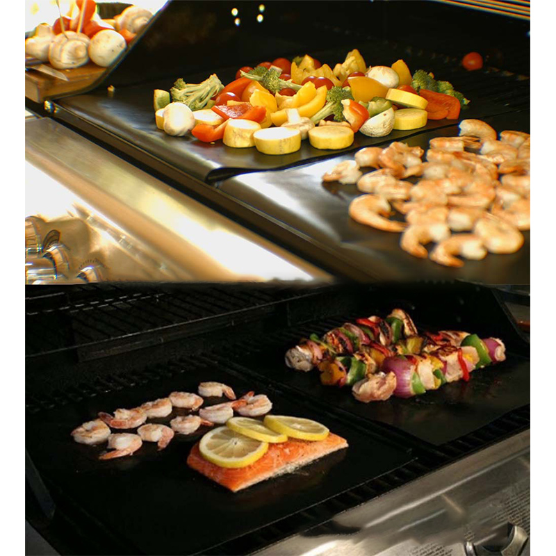 

Non-Stick BBQ Grill Mat Thick Durable 33*40CM Grill Barbecue Mat Reusable No Stick BBQ Grill Mat Sheet Picnic Cooking Tool GWF3635, Black