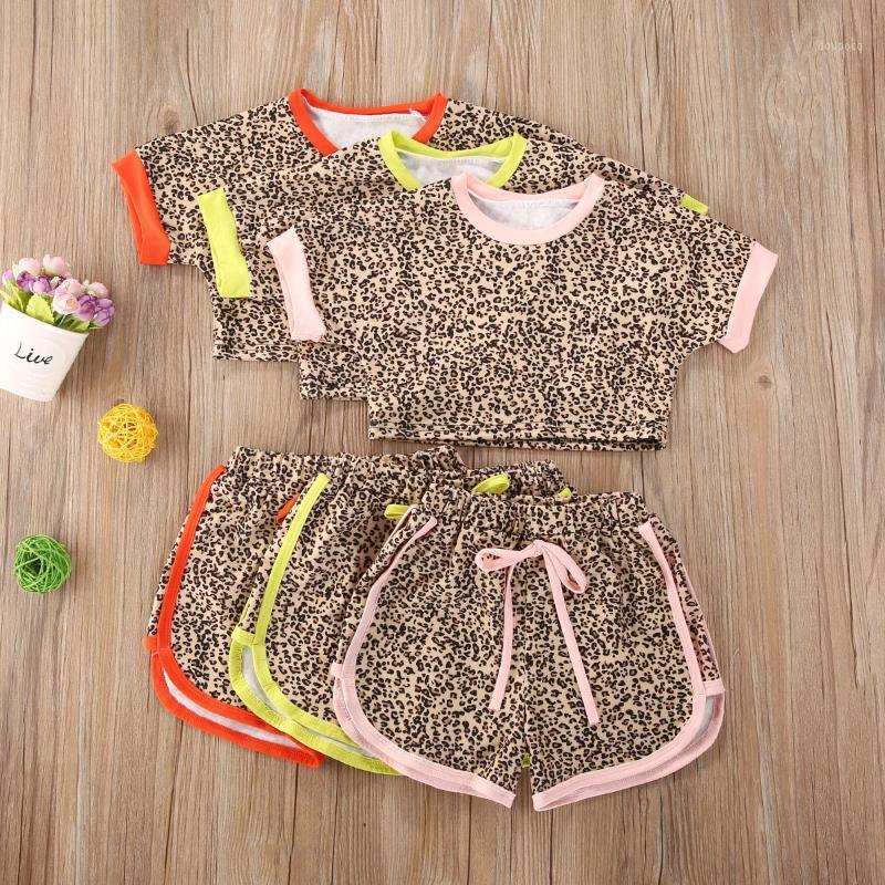 

0-5Y Summer Infant Baby Girls Leopard Print Short Sleeve T Shirts Tops+Shorts 2pcs Lovely Clothes Sets1, Green