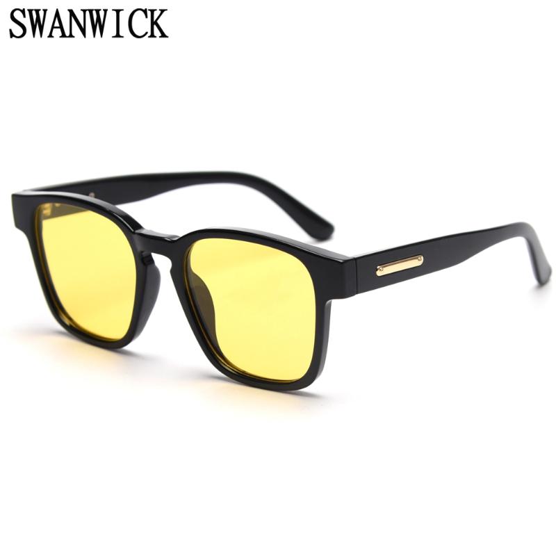 

Swanwick polarized sunglasses for men TR90 blue yellow lens square sun glasses women accessorie uv400 korean style hot selling