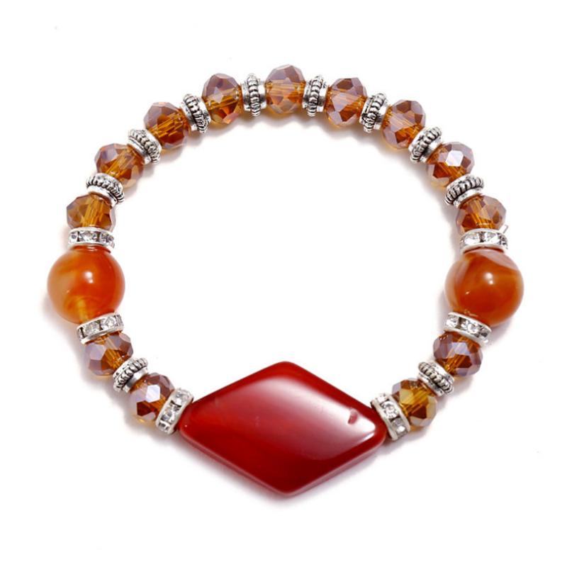 

Boho Vintage Fashion Crystal Women Bracelet Retro Rhinestone Beads Charms Bangle Wrap Strand Wristbands Bohemian Ethnic Jewelry
