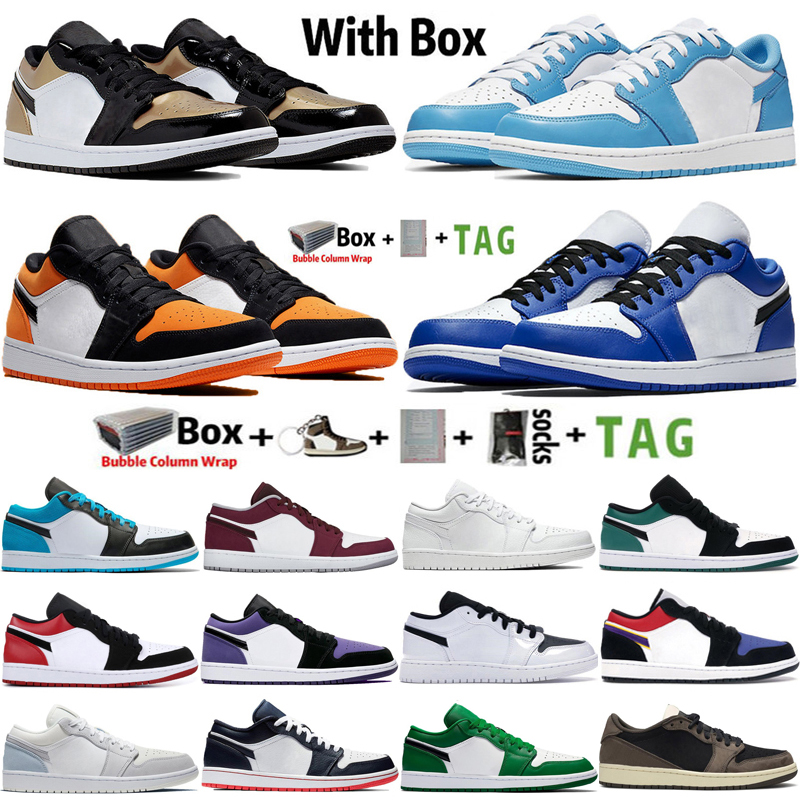 

2021 TOP Quality Low Jumpman 1 OG 1s UNC Obsidian Mens Basketball Shoes Paris Hyper Royal Toe Chicago Men Women Sneakers Trainers Size 36-45 With Box