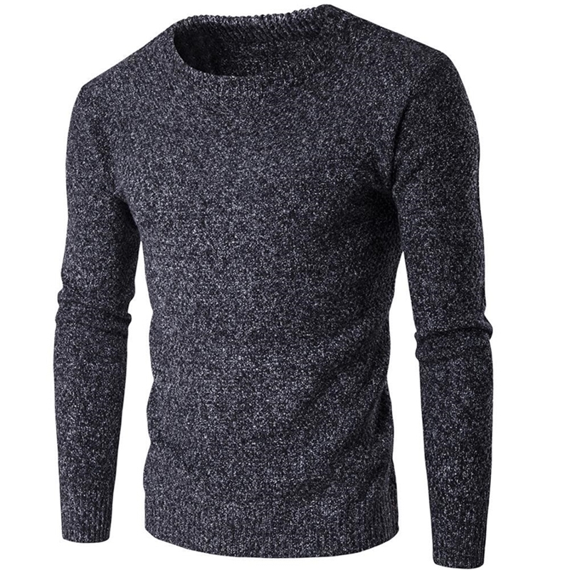 

Men Winter Sweater Solid Color Warm Casual Knitted Pullover Sweaters 201105, Dark grey