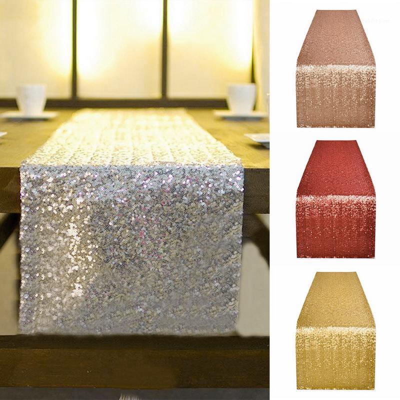 

Table Runners Wedding Party Decorations Shining Sequins Tablecloths Gold Silver Champagne Sequin Table Runner Flag1, B30x180cm