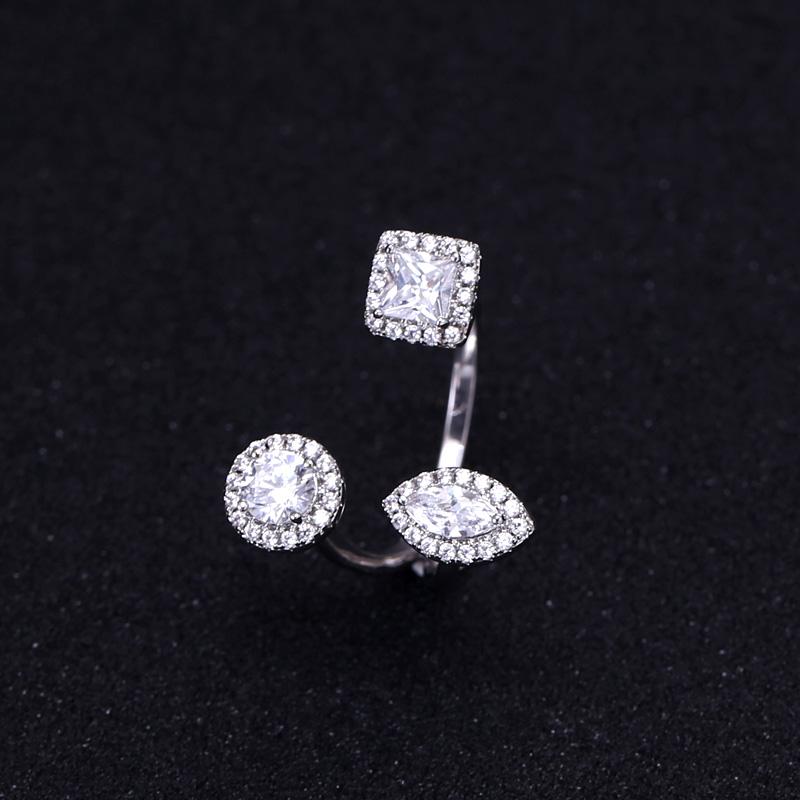 

Trendy Women's Jewelry Hand Made Cubic zirconia Ring white gold-color Rings With Shining Austrian Crystals C90139R