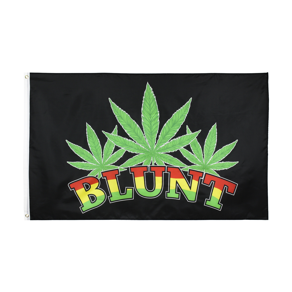 

Wholesale In Stock Tabacoo Green Blunt Leaf Smoke Flag with 3x5ft For Hippie Rasta Bar Party Music Festival Tattoo Shop Decoration Banners