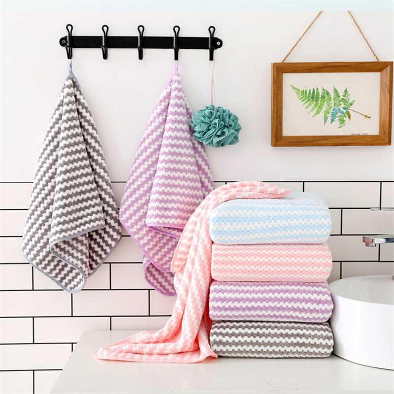 

New Coral Velvet Towel 35 * 75cm Thickened Soft Absorbent Facial Towel Hotel Beauty Salon Strong Manufacturer Wh1, Light pink 2