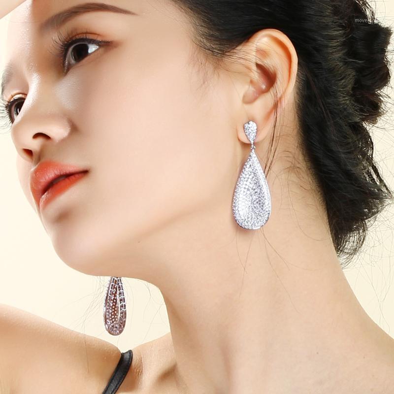 

Large Luxury dangle earring with many shiny crystal stones great jewellery Pretty big long water drop earrings1
