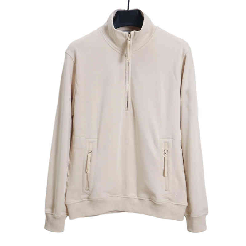 

Men's Hoodies & Sweatshirts spring designers sweatshirt for mens sweater retro casual Unique design of half zipper High-density cotton Reflective arm letters XVZF, Color 1