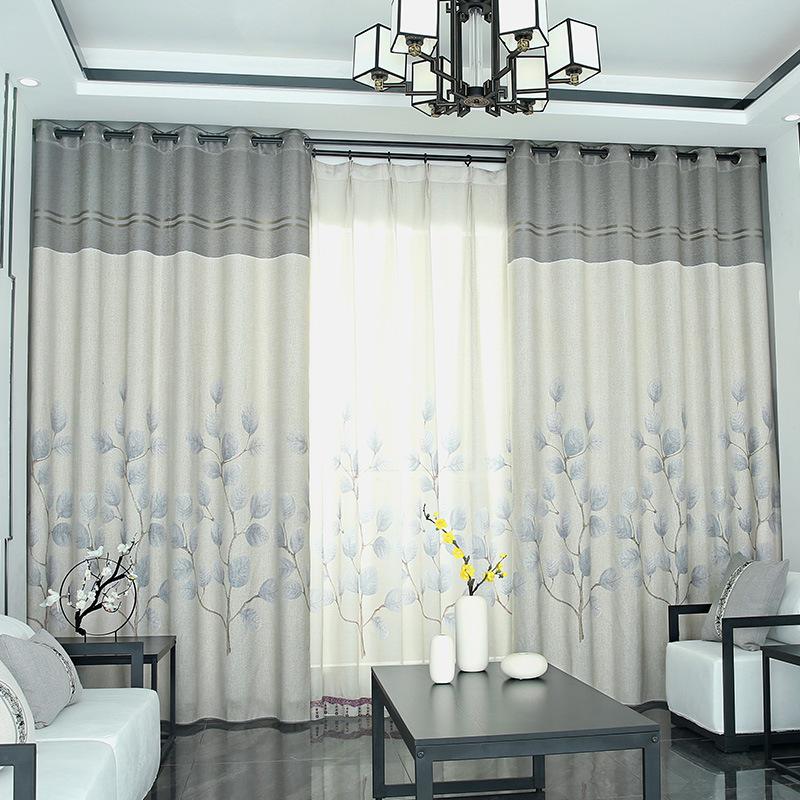 

Nordic Modern Minimalist Style Printed Curtains Blackout Curtains for Living Room and Bedroom, Tulle 1