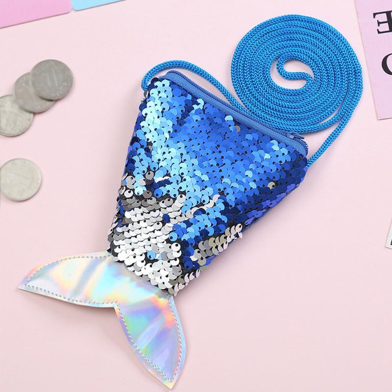 

Zipper Pouch Sequins Fish Tail Kids Crossbody Gift Coin Purse Girls Mini Wallet Casual Shoulder Cute1, Blue