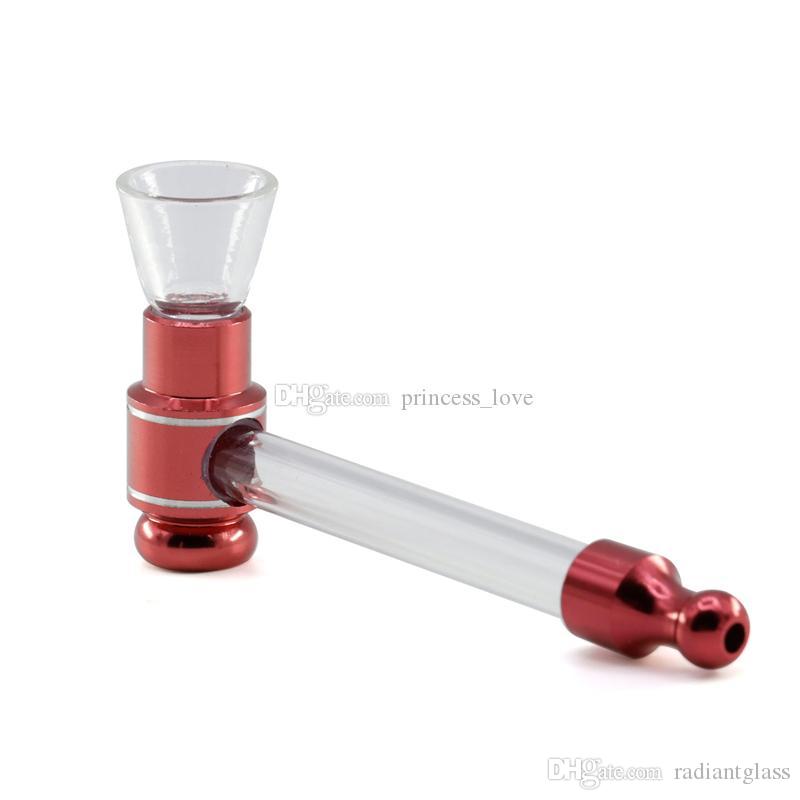 

glass pipe Portable Tobacco hand-pipe 105MM smoking metal pipes