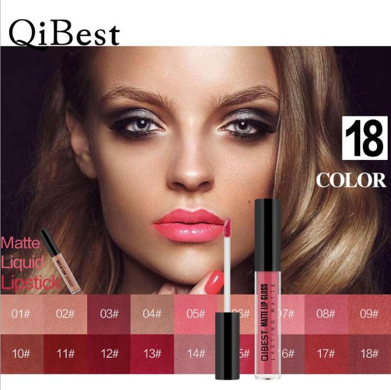 

Qibest 18 color Hot sale liquid lipstick lasting moisturizing female makeup lip gloss cosmetic sexy lip makeup, 07