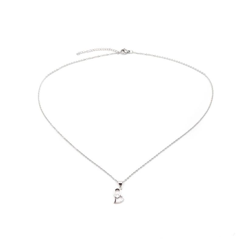 

Doreen Box Stainless Steel & Copper Necklace Silver Color Heart Hollow Clear Cubic Zirconia Jewelry 45cm(17 6/8") long, 1 Piece