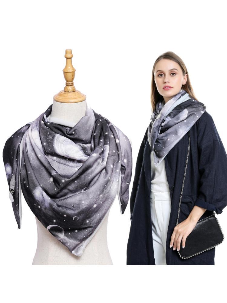 

Women Leopard Paisley Triangle Scarf with Clip Neck Warmer Poncho Shawl Wrap 6XDA