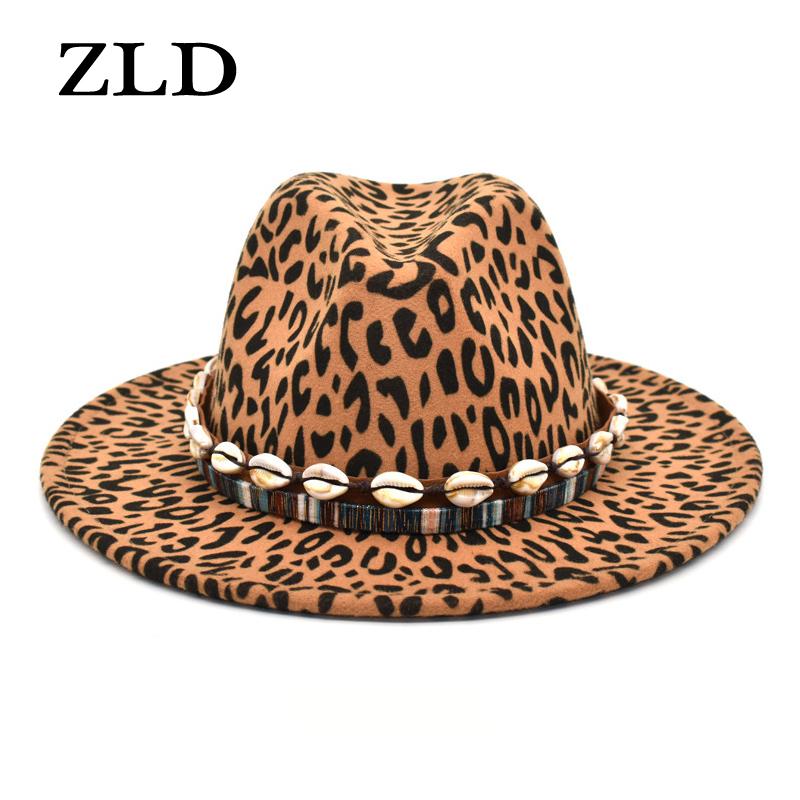 

ZLD Simplicity vintage Fedoras hat men women Felt hats fashion Cow pattern All-match ladies Jazz caps Casual outdoor Cowboy cap