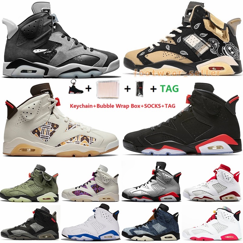 

Jumpman 6 6s Mens Basketball Shoes Travis Scotts Quai 54 White Black Infrared Tech Chrome Hare Womens Sports Sneakers With Box Eur 36-47, 11