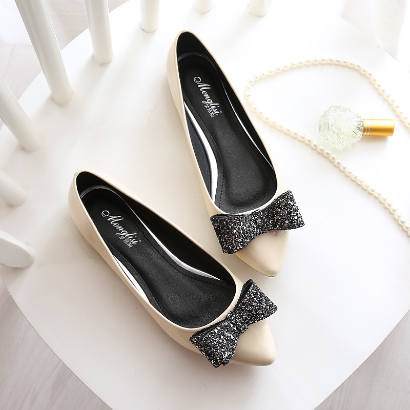 

2021 New Patent Leather Women's Crystal Wear Shoes Cq5y, Black