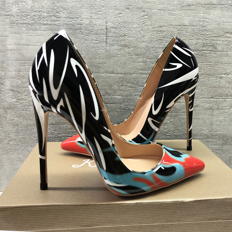 

Shipment the Free Fashion Casua of Women Finger Bombs Pointed High Zebra Leather Heels Printed Shoes 12 10 8 Cm Stiletto 1yzi, 35