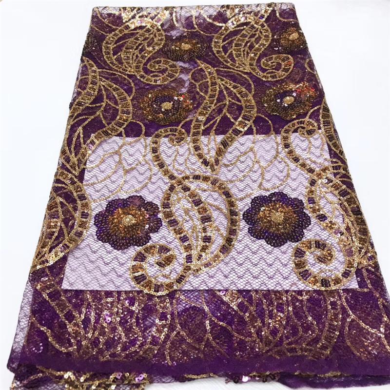

African sequin lace fabric French lace fabric 2020 high quality wedding dress J3656