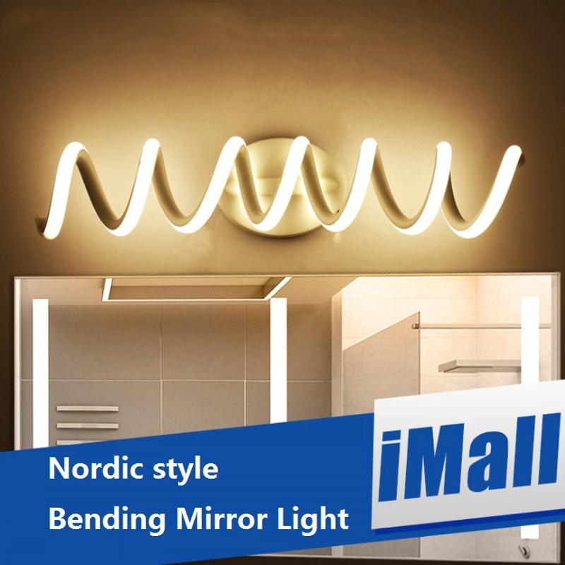 

Nordic Led Mirror front light Curve Bathroom Wall lamp 33CM11W makeup Lamps Vanity wall mounted sconces Indoor Lighting Decor