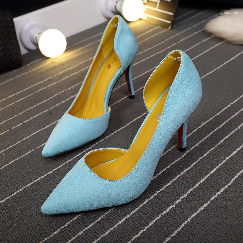 

Faux Suede Women Pumps High Heels Women Shoes Fashion Lady Shoes Pointed Toe Thin Heels Ladies 2020 New Party Woman1, Black