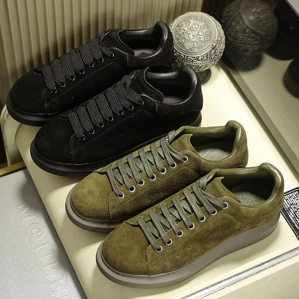 

39 colors Black Suede Reflective Men Women Flat Casual Leather sneaker white calfskin Wedding Party shoes with box, 22