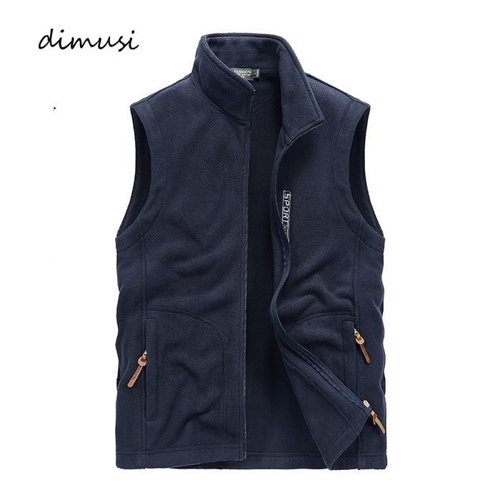 

Men's Vests Winter Fleece Warm Waistcoats Casual Outwear Thermal Soft Vests Fashion Sleeveless Jackets Men Clothing, Navy blue
