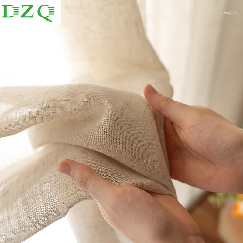 

Solid Linen Tulle Curtains for Bedroom Tulle Window Curtains for Living Room Kitchen Japan Decoration Sheer Voile Blinds Drapes1, Light brown