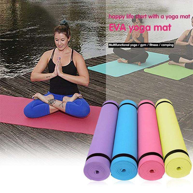 

173 x 61 x 0.4cm EVA Yoga Mat with Position Line Non Slip Carpet Mat For Beginner Environmental Fitness Gymnastics Mats1, Red