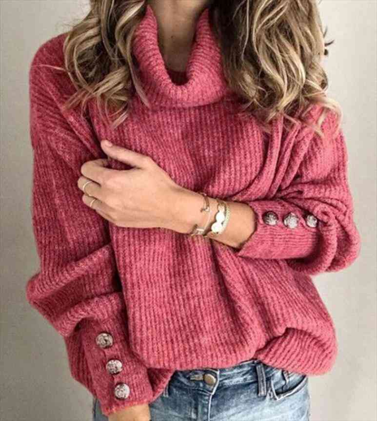 

women girl winter turtleneck knitted pullovers sweaters basic casual knitted sweater jumper clothing, White;black