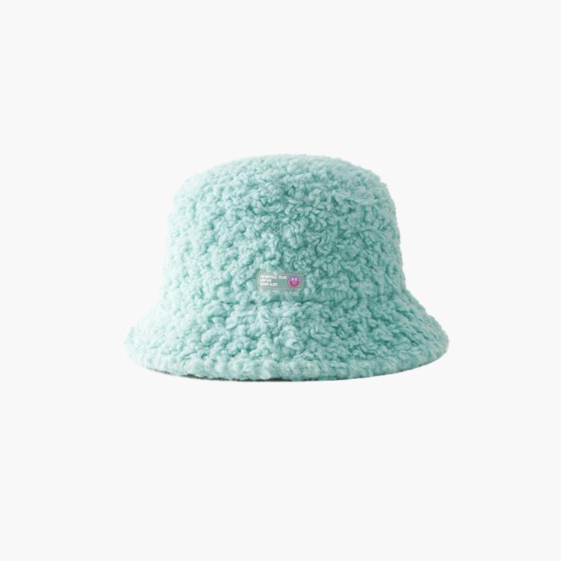 

Winter Women Hats Lamb Wool Velvet Warm Ear Protector Fisherman Hat Accessories Vintage Warm Velvet Cap Lovely Plush Bucket Hat, Black