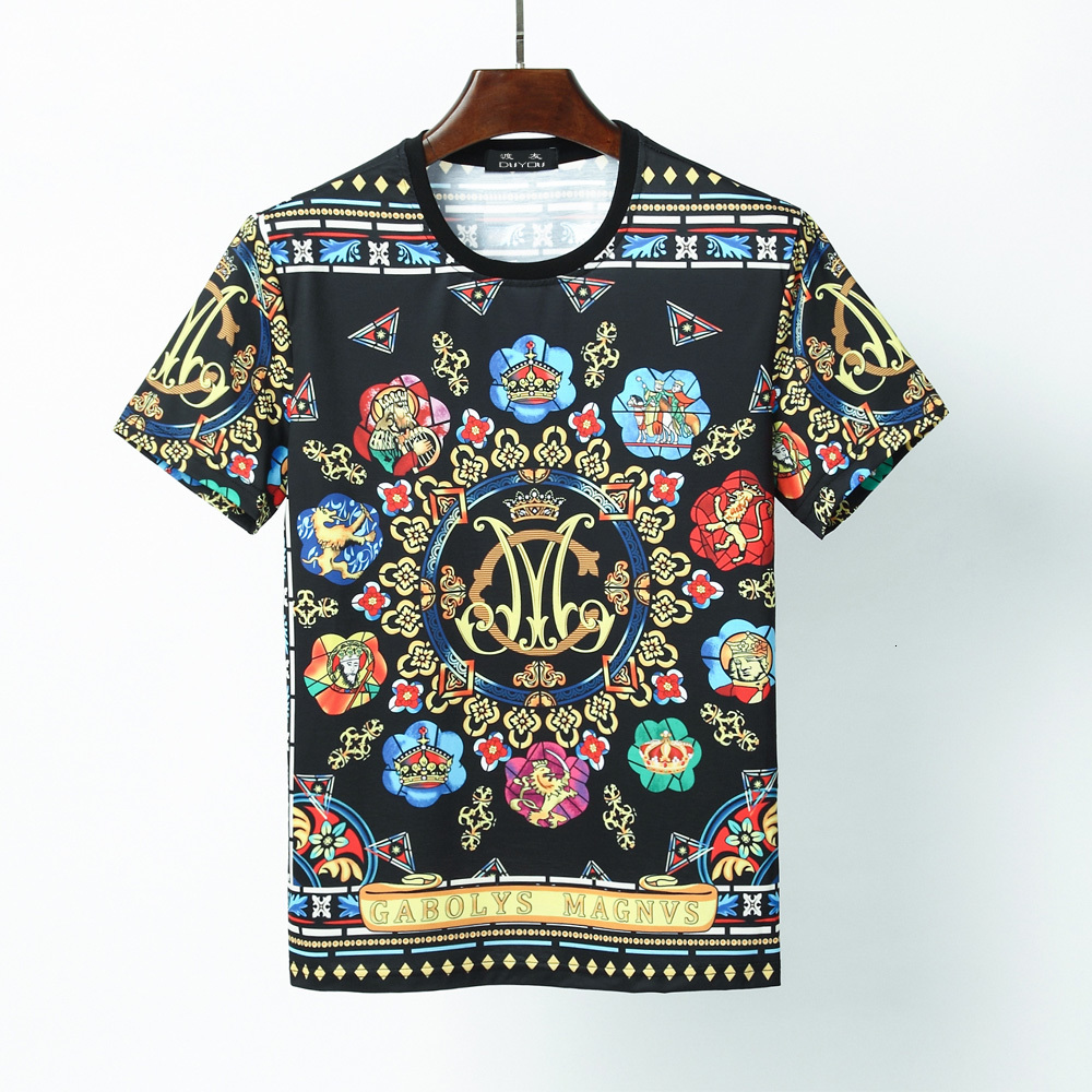 

2021ss Mens Designer Shirts Printed King and Knight Short Sleeve Tshirts Summer Hip Hop 100% Cotton Tops Tees Streetwear W8v3, Black