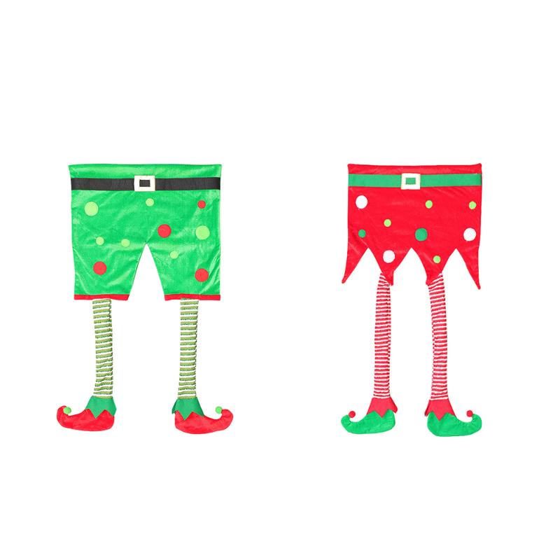 

Christmas Long Leg Pants Chair Cover New Christmas Restaurant Home Dining Room Chair Leg Cover For Xmas Party Dinner Decoration